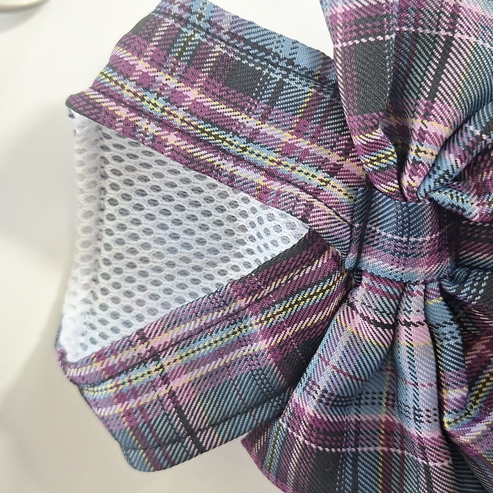 Plaid Bow Dress Dog Cat Harness Leash Set - Picture 3 of 11